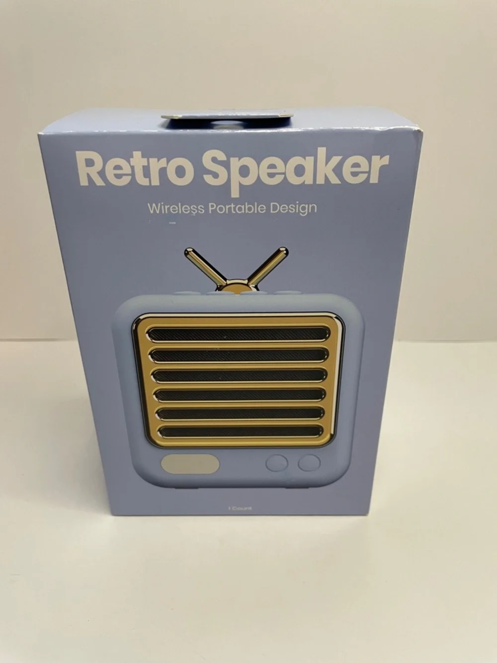 NIB Retro Speaker Wireless Portable Speaker - Light Blue - Picture 1 of 2